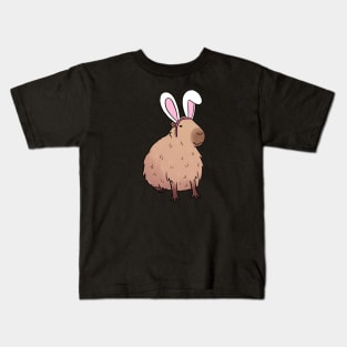 Cute capybara wearing easter bunny ears Kids T-Shirt
